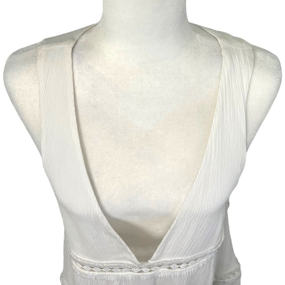 Show Me Your Mumu White Sleeveless Deep V Neck Dress - See Measurements - Picture 6 of 13